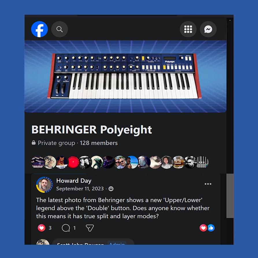 The Behringer Polyeight Facebook Community Group
